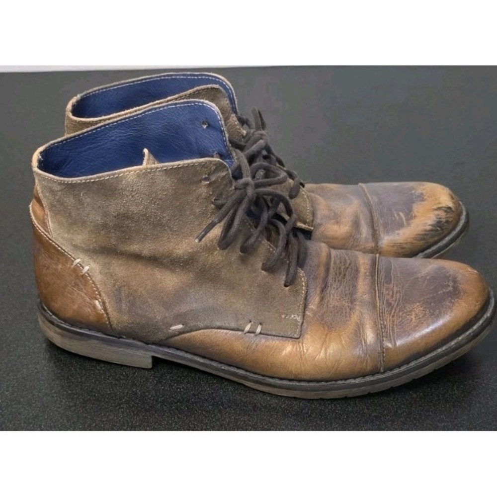 Bed Stu Men 10 Dreck Brown Leather Lace Up Casual Outdoor Boot‎ Career *read